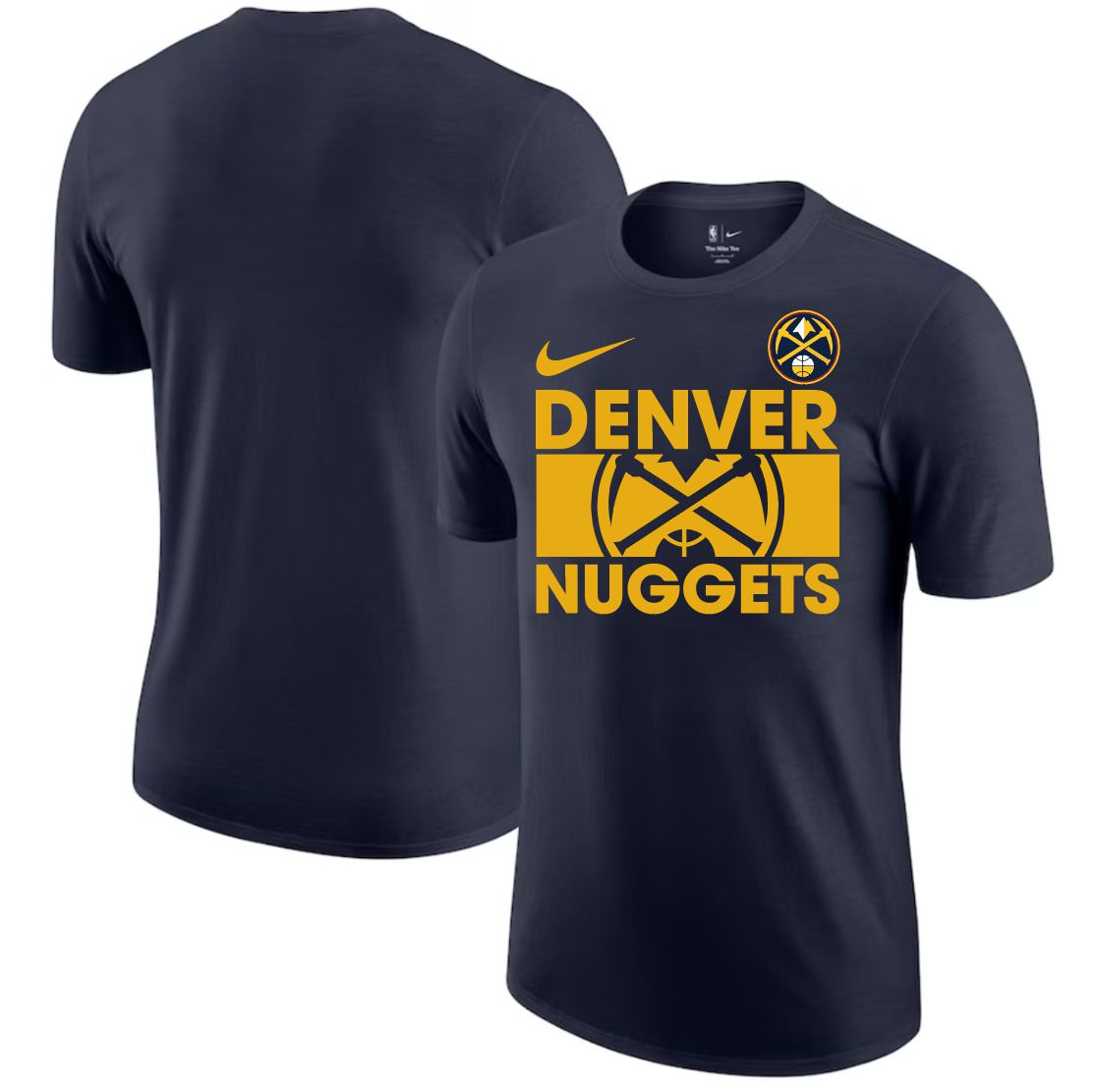 Men 2025 NBA Denver Nuggets Drak Blue Nike T shirts style 1
